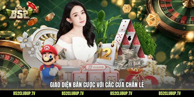 Giao diện bàn cược với các cửa chẵn lẻ